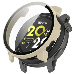 Premium Protective Bundle: Tempered Glass + Case for Smart Watch Strap Bumper Shell - Full Cover Screen Protector Accessories (BE)