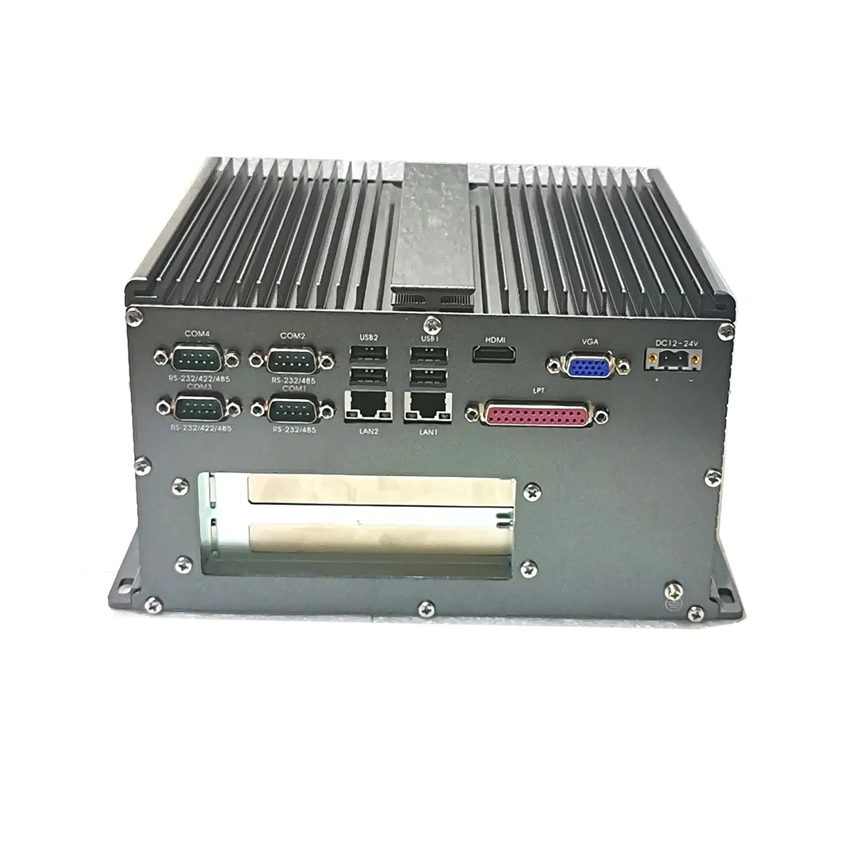 Wszechmocny X86 bezwentylatorowy minikomputer przemysłowy IPC z 2PCI Intel Celeron J3455 1.5GHz CPU 6 * COM GPIO LPT PS/2 HDMI VGA