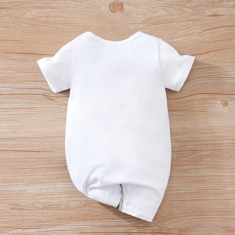 Newborn Clothing Cute Cartoon Animal Print Casual And Comfortable Soft Summer Boys And Girls 0_18 Short Sleeved Baby Jumpsuit - 2
