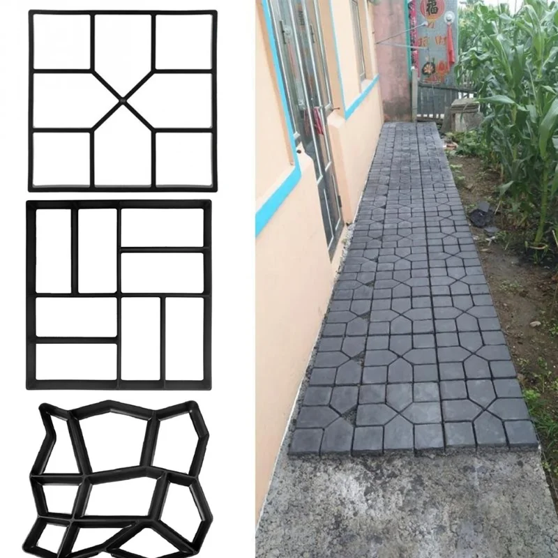 Garden Path Molds Garden Path Maker Mold Plastic DIY Garden Mold Manually Paving Cement Brick Stone Road Concrete Mould Reusable Manually Paving