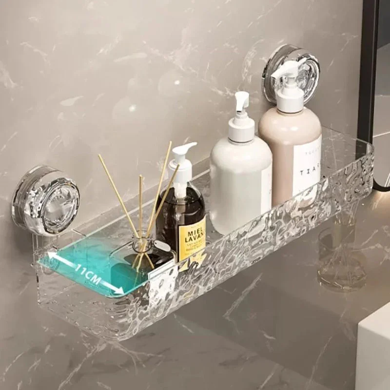 Corrugated Suction Cup Storage Holder Light Luxury Style Glacier Pattern Suction Cup Shelf No-Drill Bathroom Suction Storage Box 3
