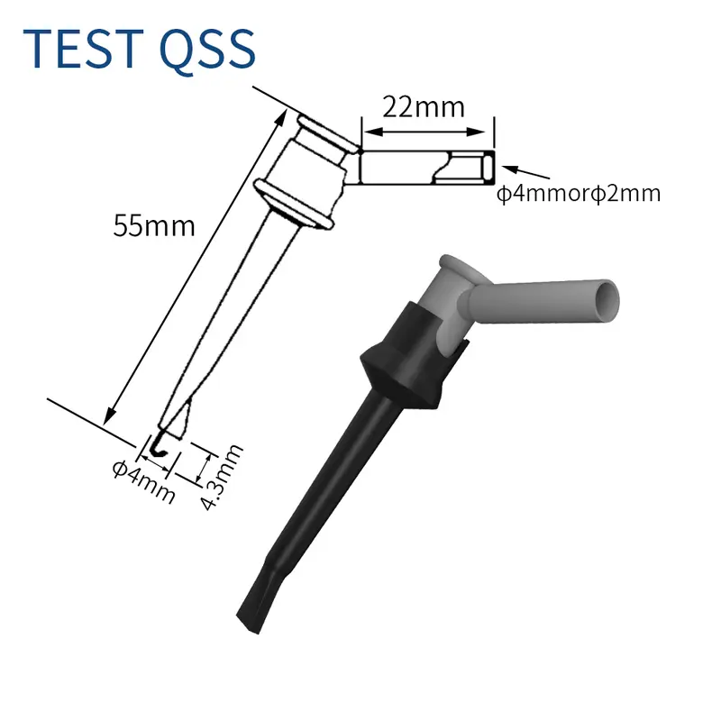 QSS 2PCS Test Hook Clips with Inner Spring with 2MM Hole Copper Mini Grabber for Multimeter Test Lead DIY Tools Accessories - Image 2