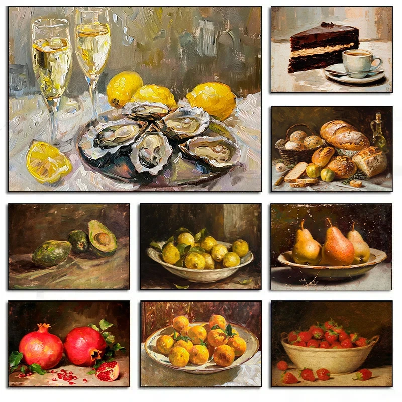 Gourmet Fruit Still Life Canvas Wall Art