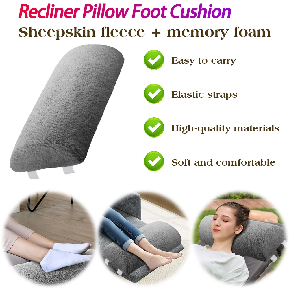 4 Inches Recliner Foot Cushion Memory Foam Neck Pillow Leg Rest Bolster Half Roll Leg Pillow for Ankle and Knee Support