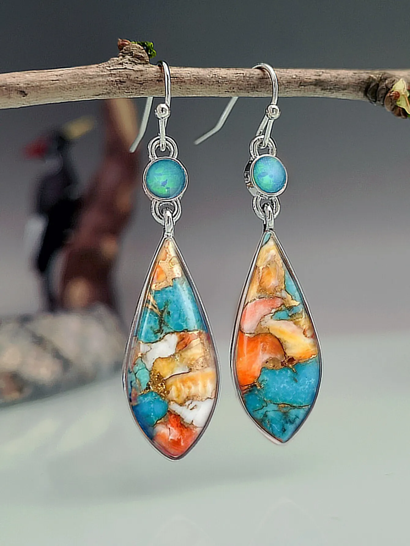 Sc4057bc1b7b6441f8a49de5cd69bdb4cV Vintage Style Colorful Artificial Enamel Dangle Earrings for Women Fashion Jewelry Earring Accessories Party Gift Mallzona