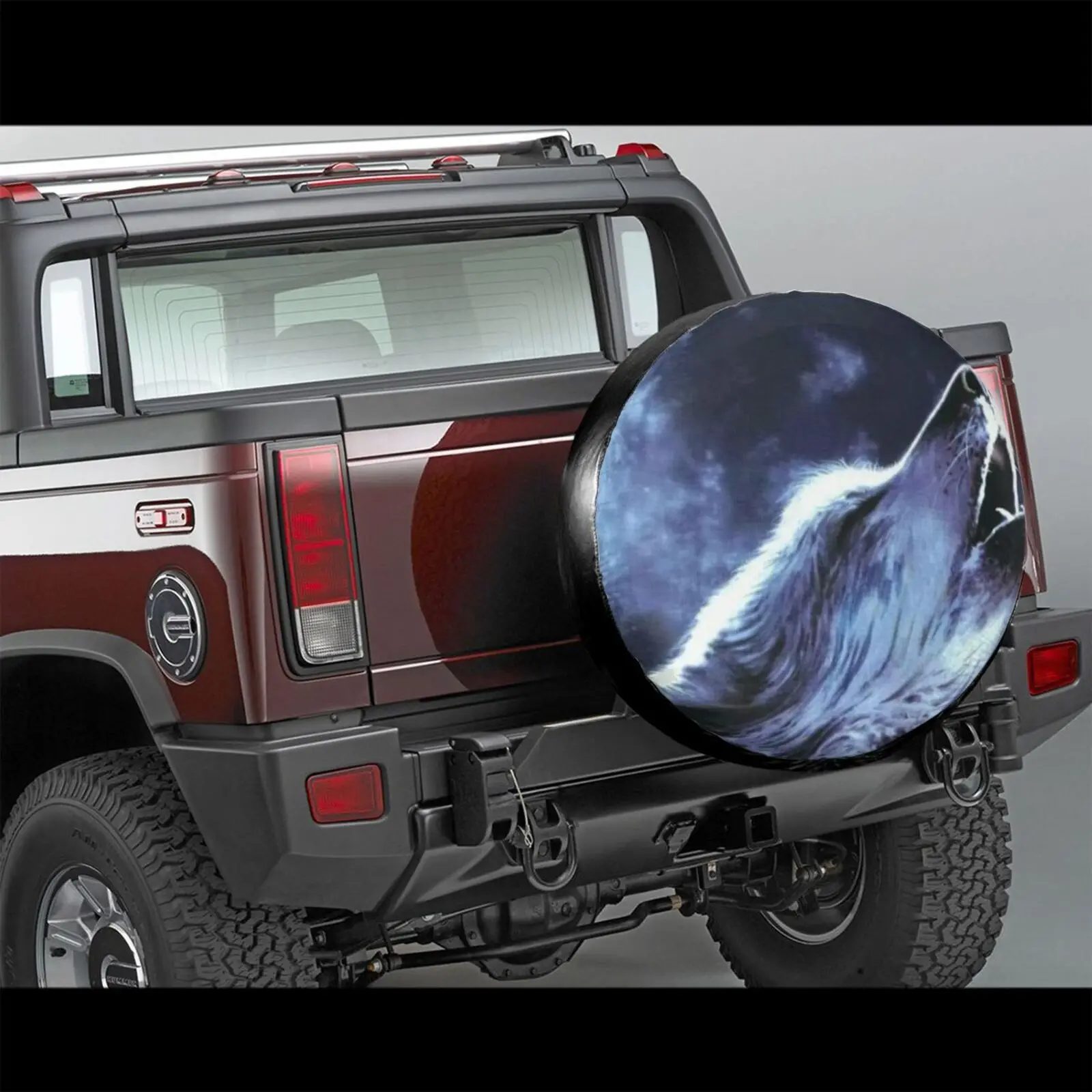 

3D Animal Wolf Tire Cover Wolf Tire Cover Drain Spare Tire Cover Beach Design Tire CoverCar Outdoor Tire Tire Cover