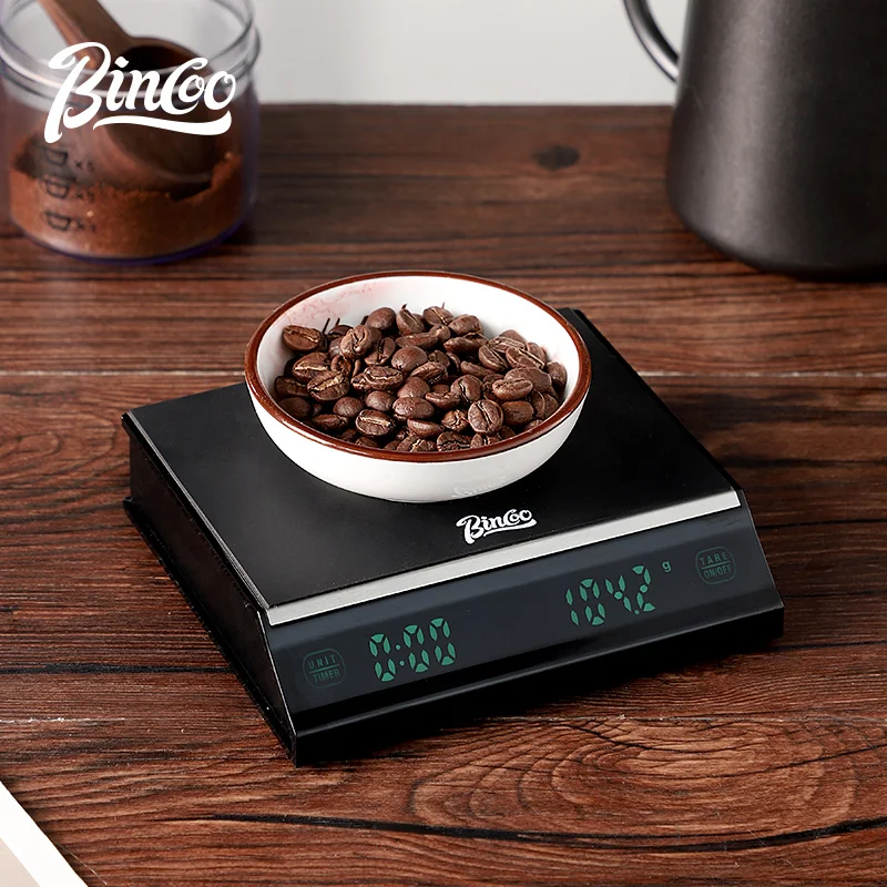 타이머 스탠드가 있는 Bincoo 주방 커피 저울, USB C 디지털 주방 무게 그램, 시간 경량 미니 디지털 저울