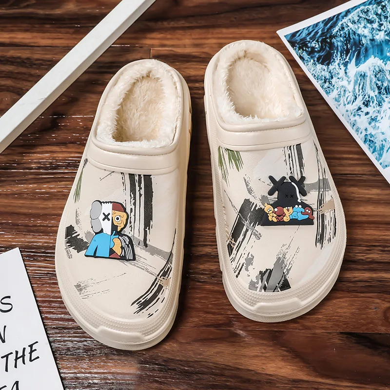 

Slippers For Home Man Mens Shoe Anti-slip Easy To Clean Water Proof Sole Designed Young Lightweight Casual Slipper Couple Shoes