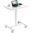 

Rolling Laptop Desk Height Adjustable Computer Table Sit Stand Workstation