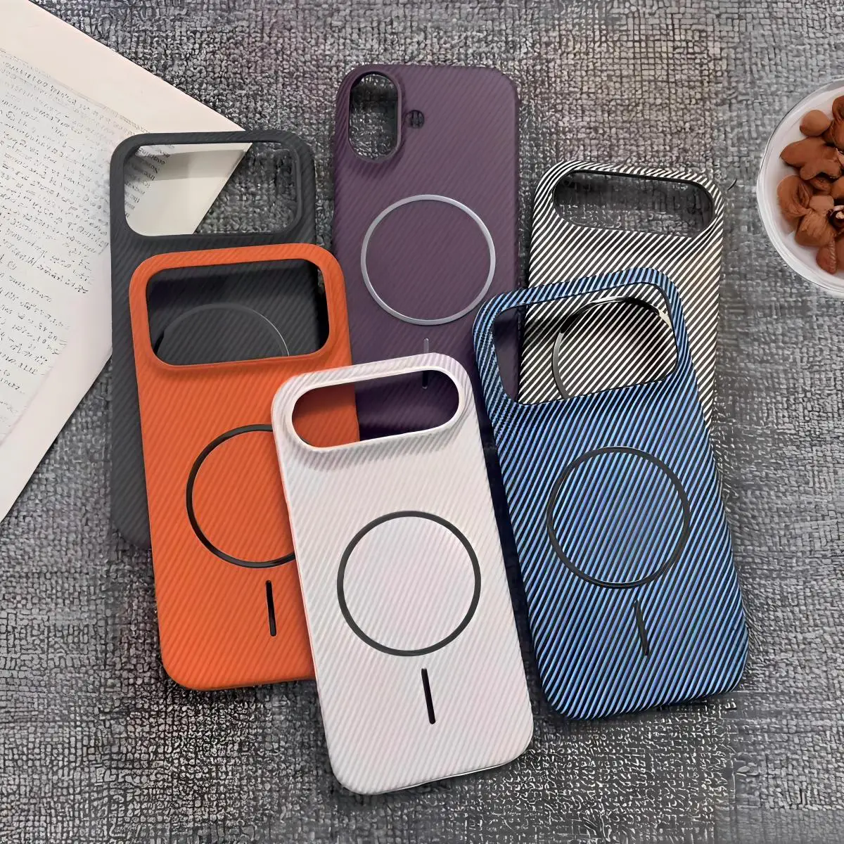 Magsafe Magnetic Kevlar Carbon Fiber Texture Frameless Phone Case
