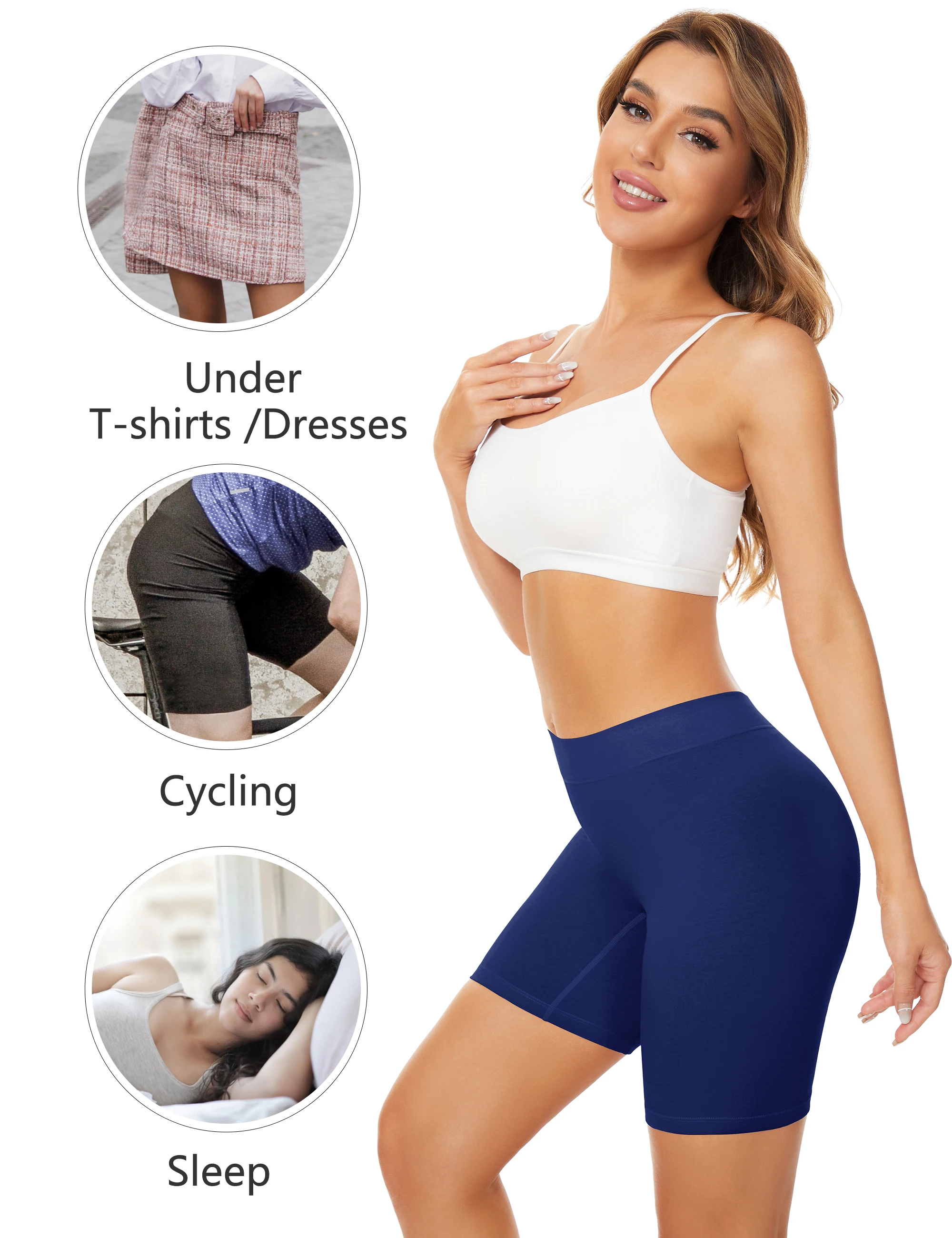 POKARLA 4PCS Women’s Comfortable Cotton Underwear Soft Breathable High Waisted Underwear Female Plus Size Panties for Work Sport
