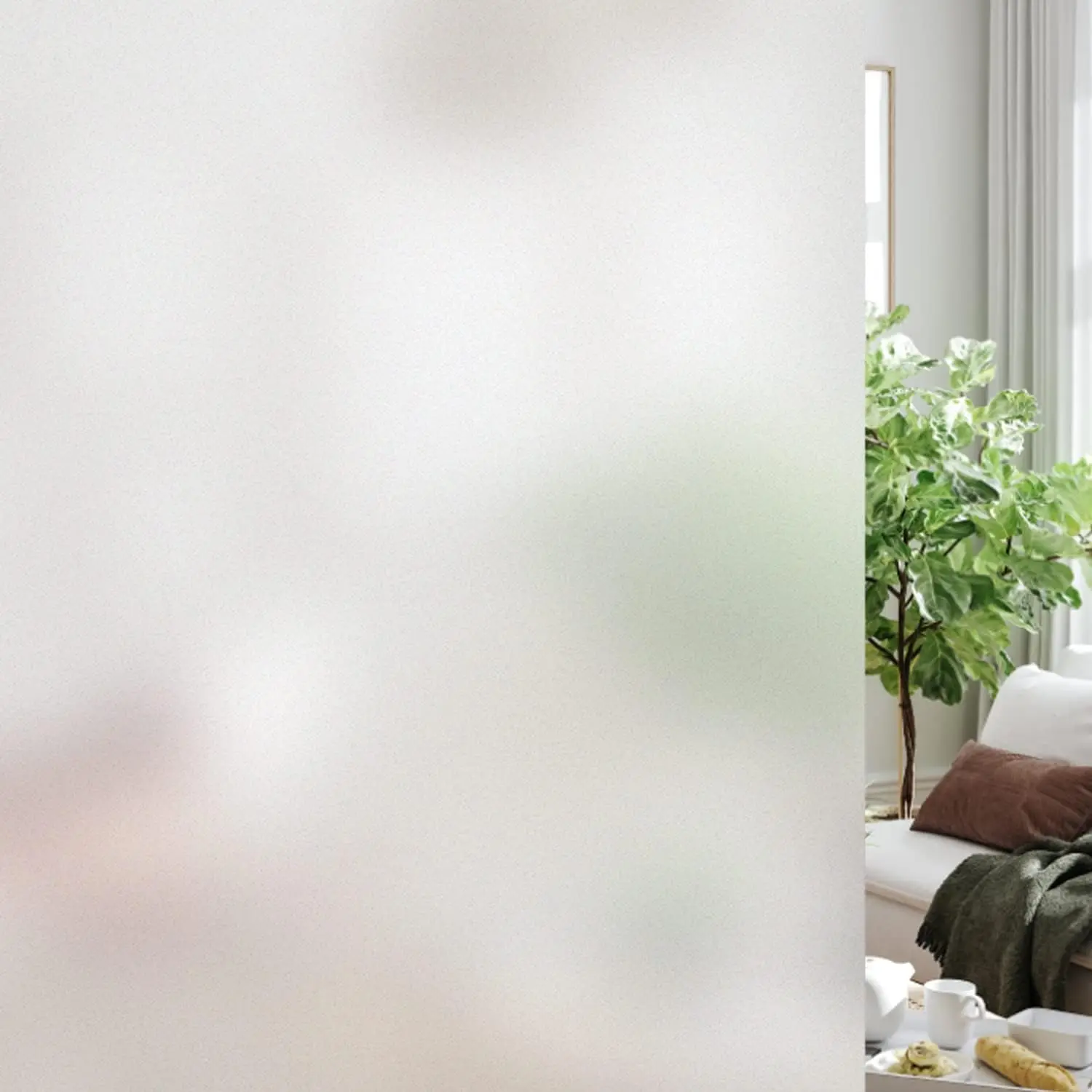 Frosted Window Privacy Film Heat Control UV Blocking Static Cling Non-Adhesive Reusable Door coverings