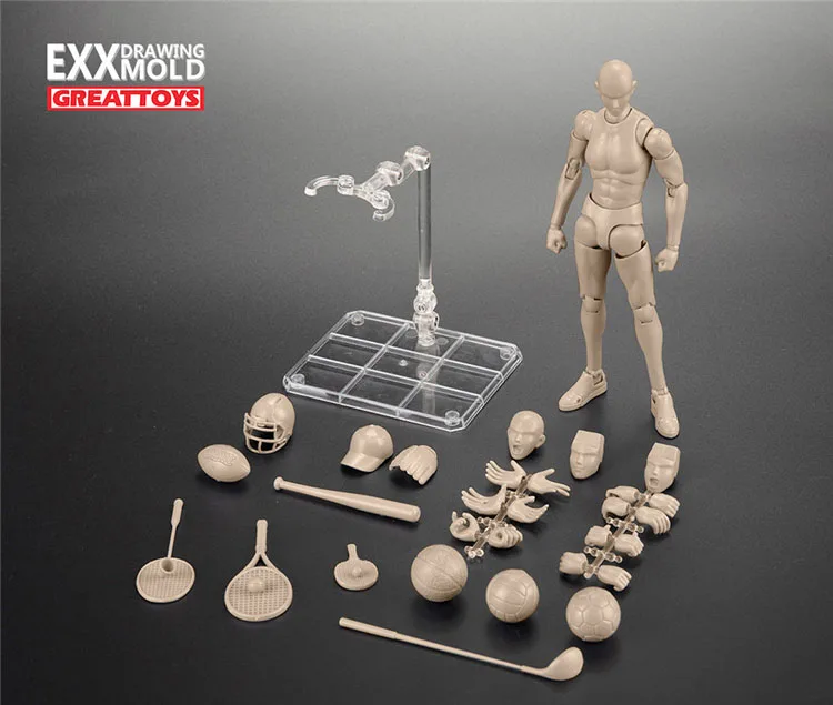 Gt 1/10 Men Women Soldier Body Model Diy Sketch Figure Sports Art Sketch Free Kick Shooting Super Movable Action Figure Body