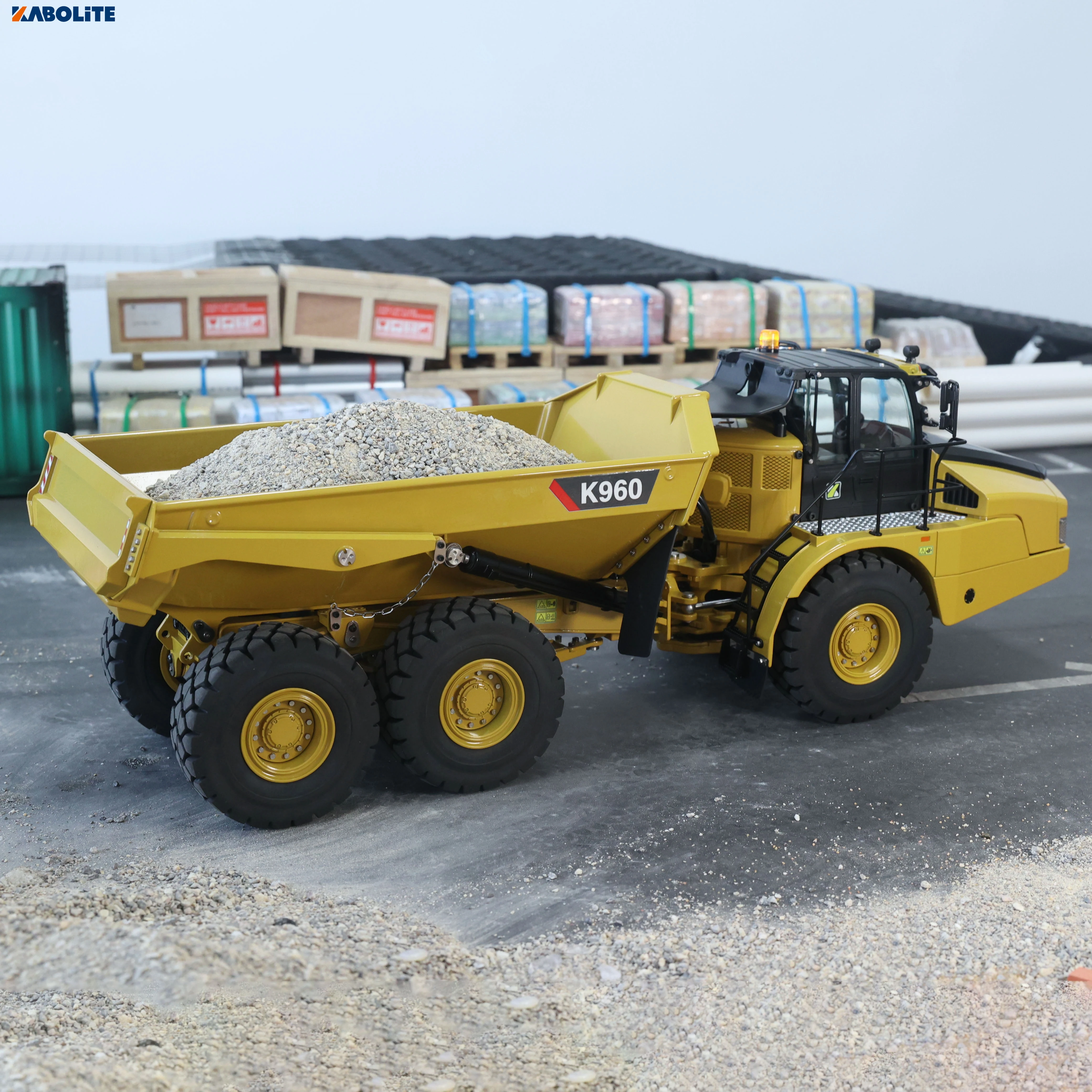 KABOLITE K960 1/20 Metal RC Hydraulic Articulated Truck 6x6 Remote Control Dumper Cars Heavy Duty Toys Machine Model Light Servo 2