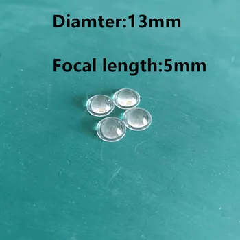 10 pz diametro 13mm lunghezza focale 5mm PMMA ottico lente piano convessa
