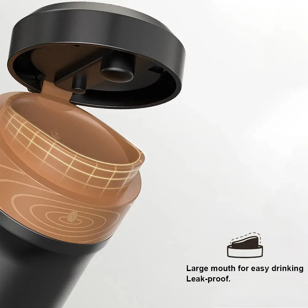 Insulated Stainless Steel Travel Coffee Mug with Double Filter, 320ml Capacity
