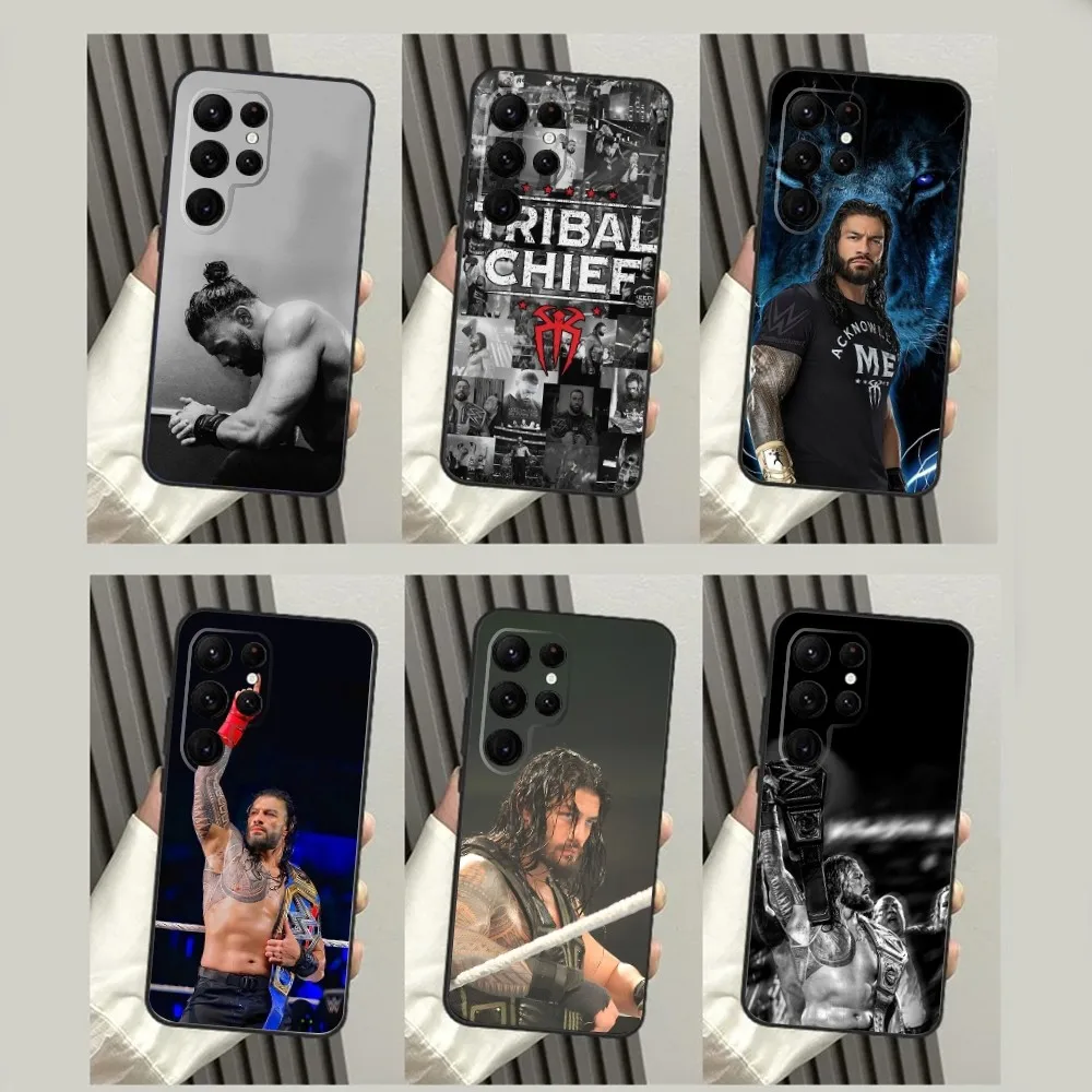 Wrestling Star R-Custodia Per Telefono Roman Overs Per Samsungs23,S22,S21,S20 Ultra Pro S10,S30Plus,S9,20Lite Cover Ultra Nera