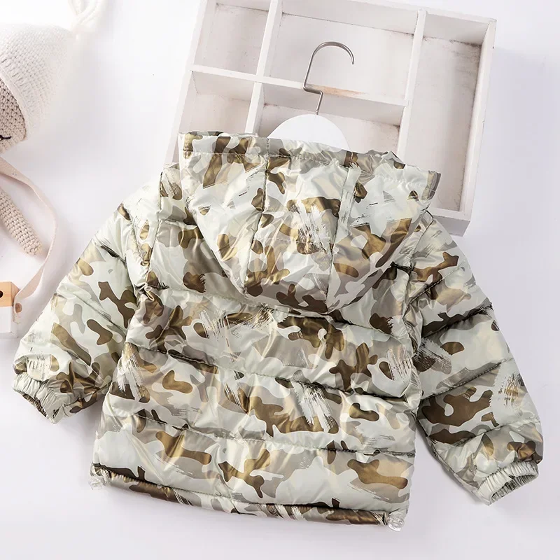 Winter Boys Snow Coats Camouflage Jacket Children Windproof Outerwear Hooded Outdoor Thicken Warm Kids Padded Jacket 1-7y