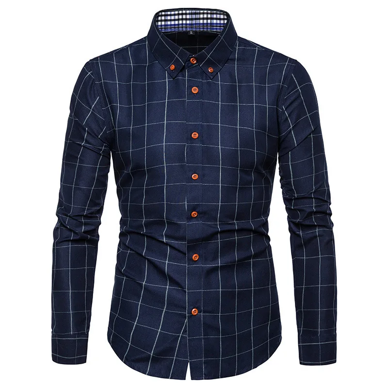 Description Picture 5 of itemNew Fashion T-shirt Luxury for Men Long Sleeve Male Casual Dress Shirts Print Button Down Slim Formal Business Office Shirts