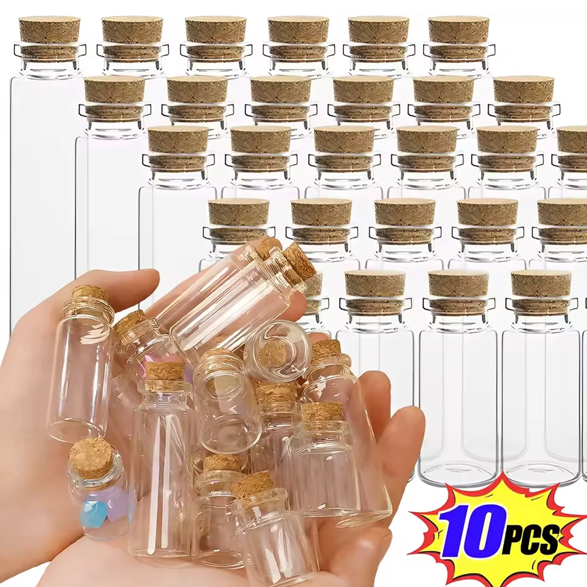 10PCS Small Glass Bottles with Cork Stoppers DIY Decoration
