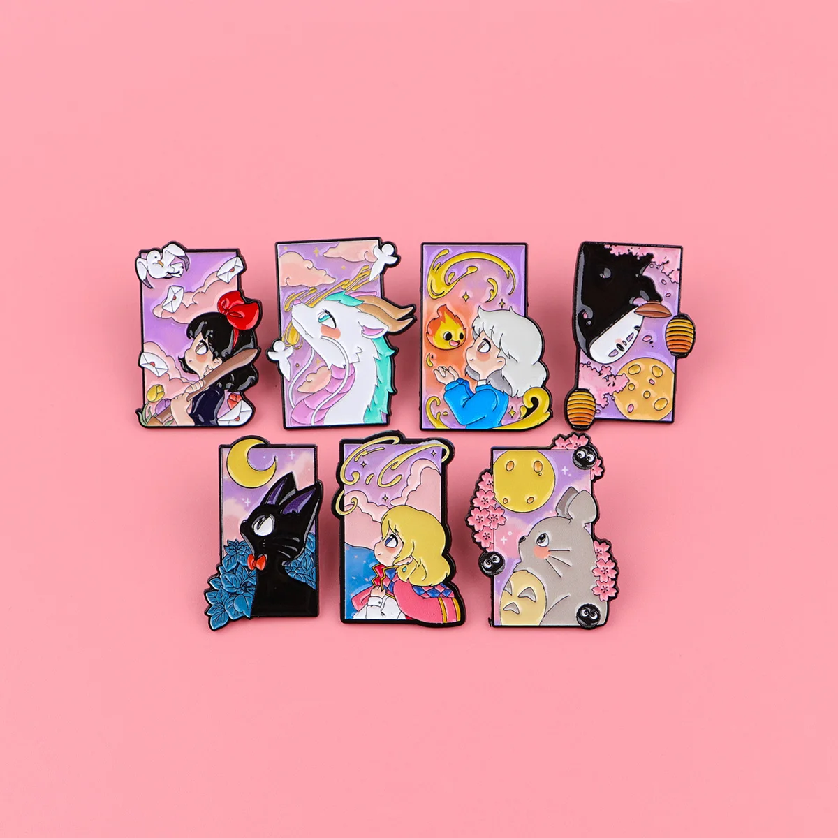 7-teiliges Set niedlicher schwarzer Katzen-Emaille-Pins, Cartoon-Brosche für Mäntel, Damenbroschen, modische Reversnadeln, Schmuckgeschenk, Cosplay-Accessoires – Detail 5