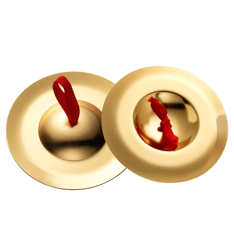 Tibetan Cymbals Finger Cymbals 1 Pair Mini Small Kid Children Copper Hand Cymbals Gongs Band Rhythm Musical Percussion Instrument Children Handmade Toy