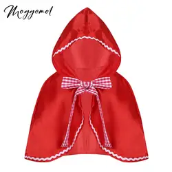 Red Kids Girls Riding Hooded Cloak Cape for Halloween Little Princess Cosplay Costume Holiday Carnival Party Dress Up Cape