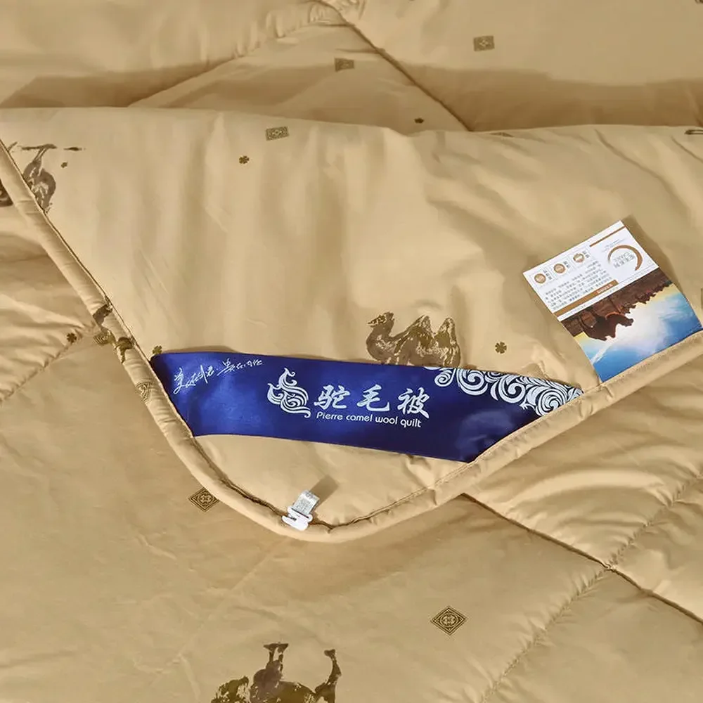 Svetanya Quilted Blanket Winter Quilt 100% Camel Hair Filler Single Double Queen King Size bed comforter