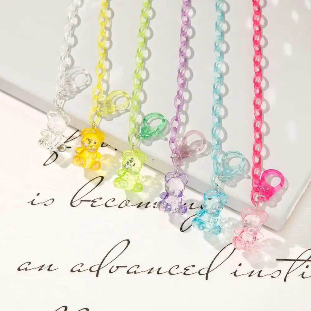 

Anti-lost Transparent Bear Acrylic Men Chain Eyeglass Lanyard Face Mask Necklace Glasses Chain Mask Cord Holders