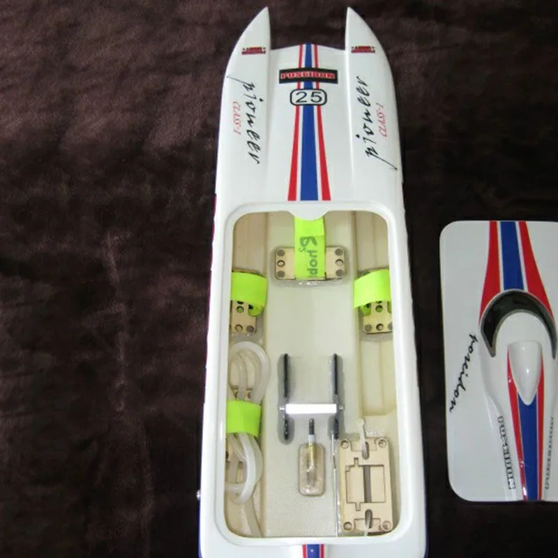 RC Cat Ship Electric Remote Control Boat Model Finished Toy Gift Racing Boat Model Finished White Small Ghost Speed Boat 6