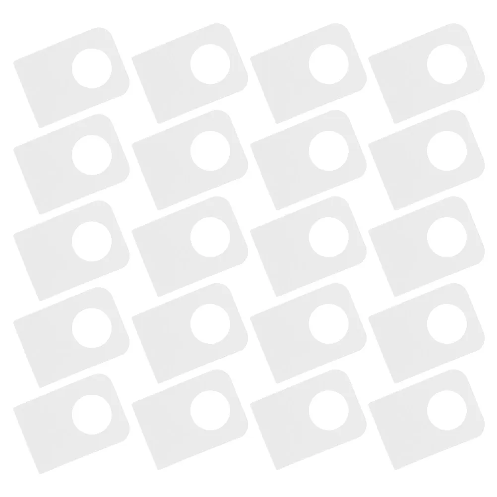 200Pcs 투명 투명 자체 접착식 교수형 탭 소매 전시용 둥근 구멍 플라스틱 태그 보석 공예품 엽서