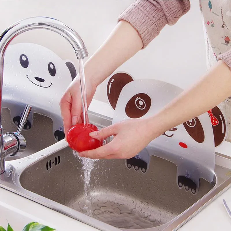

1PCS Anti-water Board Kitchen Sink Water Splash Guards With Sucker Waterproof Screen Dish/ Fruit Vegetable Washing Baffle Plate