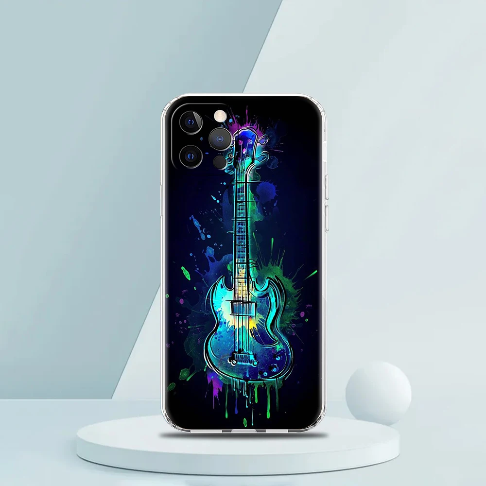 Guitar Music Art Transparent Soft Phone Case