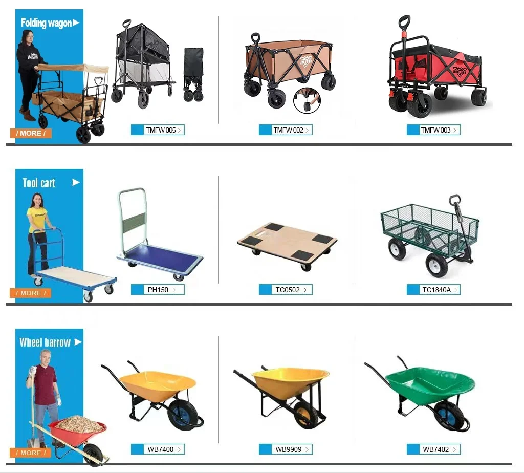 Heavy Garden Collapsible Camping Folding Wagon Foldable Portable Trolleys Beach With Table
