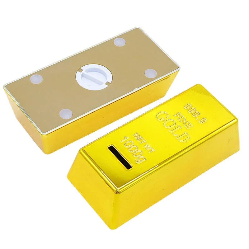Funny Simulation Money Box Gold Bullion Hollow Gold Brick Bar Props Event Ornaments Kids Birthday Gift