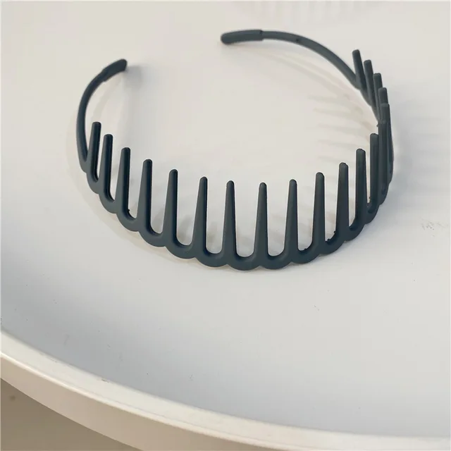 Fashion Simple Headdress Solid Color Resin Hair Comb Hairbands Headband Hair Hoop Bezel With Teeth Hair Accessories For Women Gary