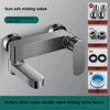 G1/2 Gray Bathroom Swivel Tub Spout  Hand Shower Wall Mounted  Bath Faucets Bathtub Tap Brass Bathtub Hot and Cold Mixer Shower 1