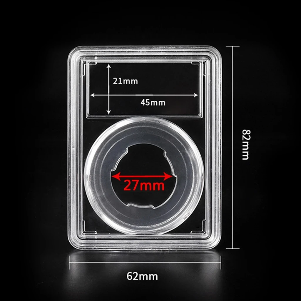10Pcs Acrylic Coin Display Slab Storage Case Box Box 27mm Diamerter Coin Collection Holder Organizer 3