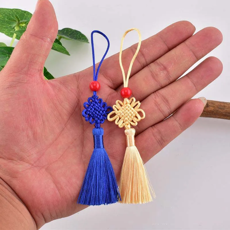 20/10/5 Stück 7cm Kleine Chinesische Knoten-Seidenquasten-Anhänger zum Nähen, Vorhangverzierung, DIY-Handwerk, Schmuckherstellung Zubehör – Detail 4