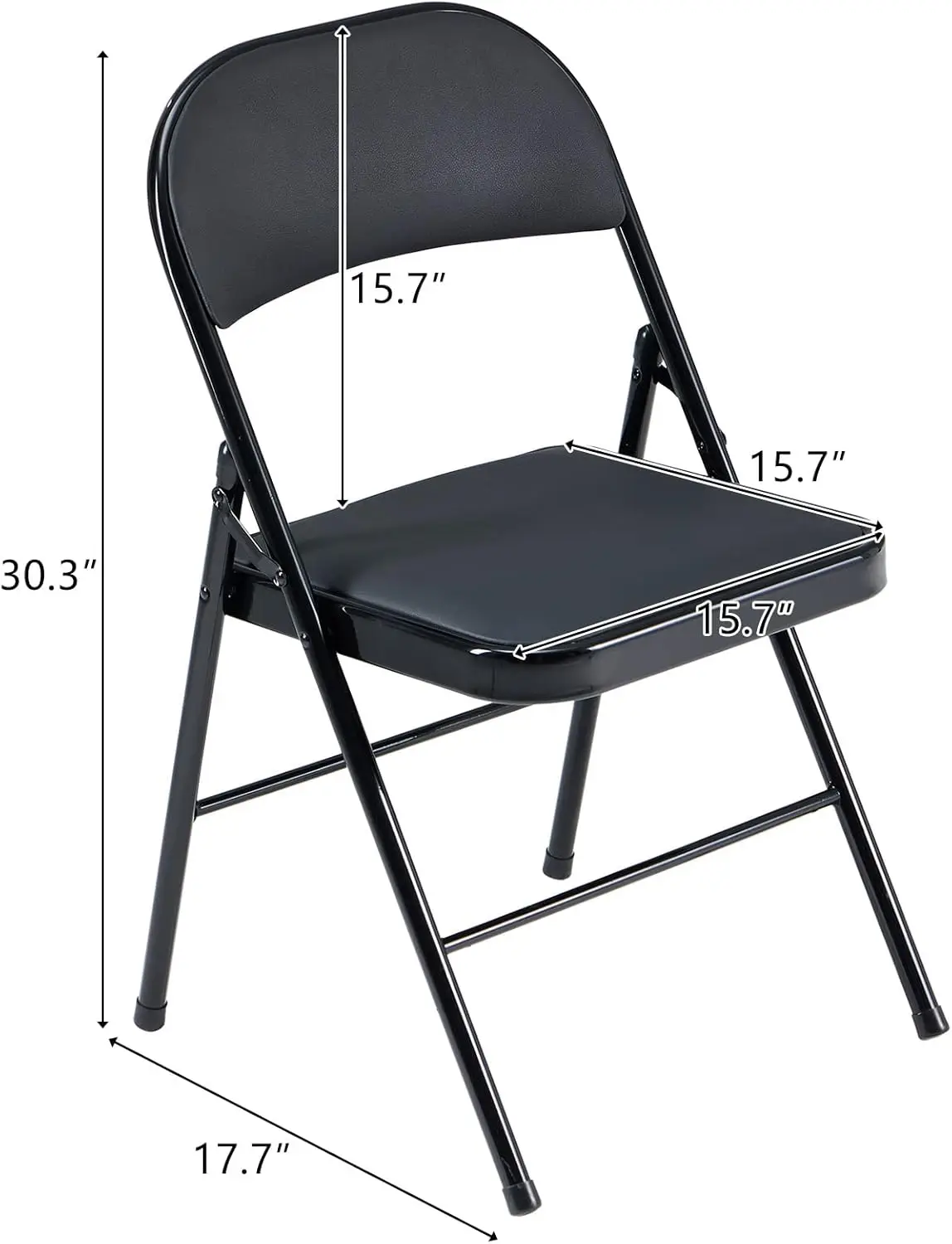 Karl home 12 Pack Black Folding Chairs with Padded Seats for Outdoor & Indoor, Portable Stackable Commercial Seat with Steel