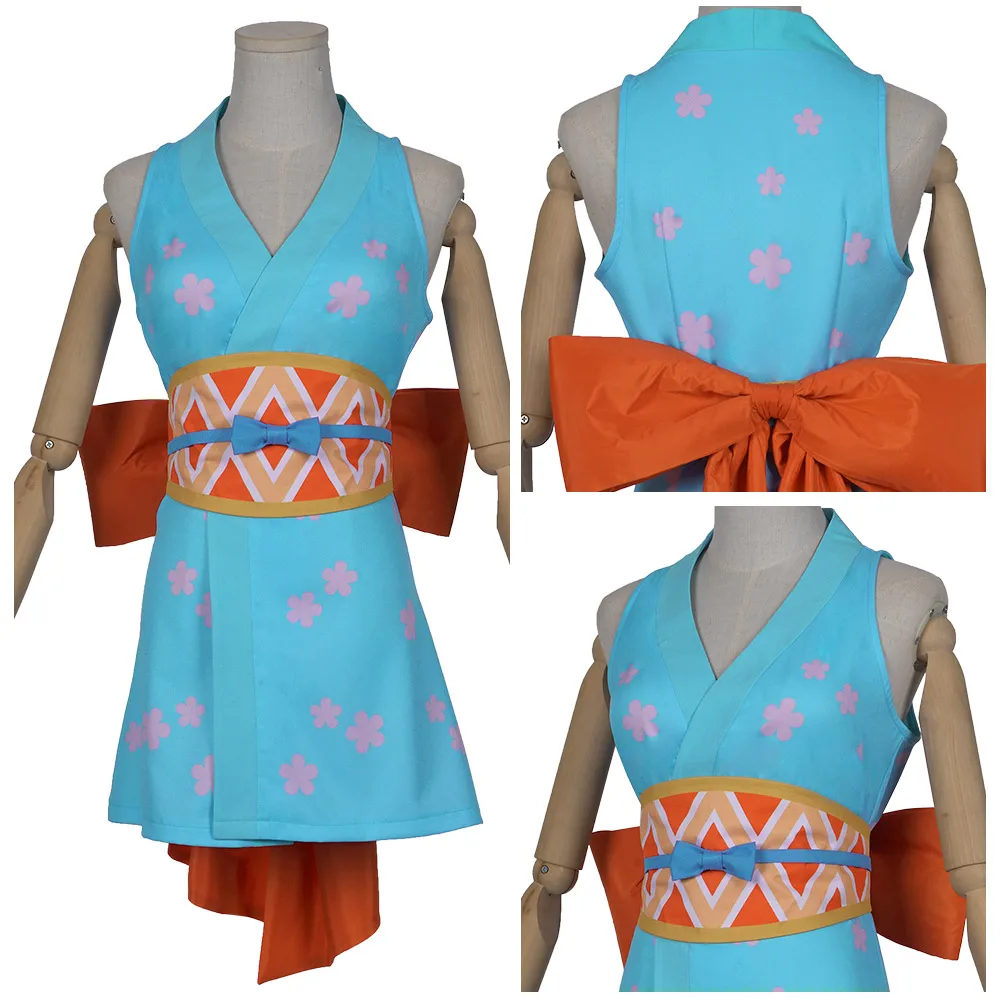 

One Piece Wano Country Nami Cosplay Costume Wanokuni Style Nami Kimono Dress Cosplay Outfits Halloween Carnival Suit