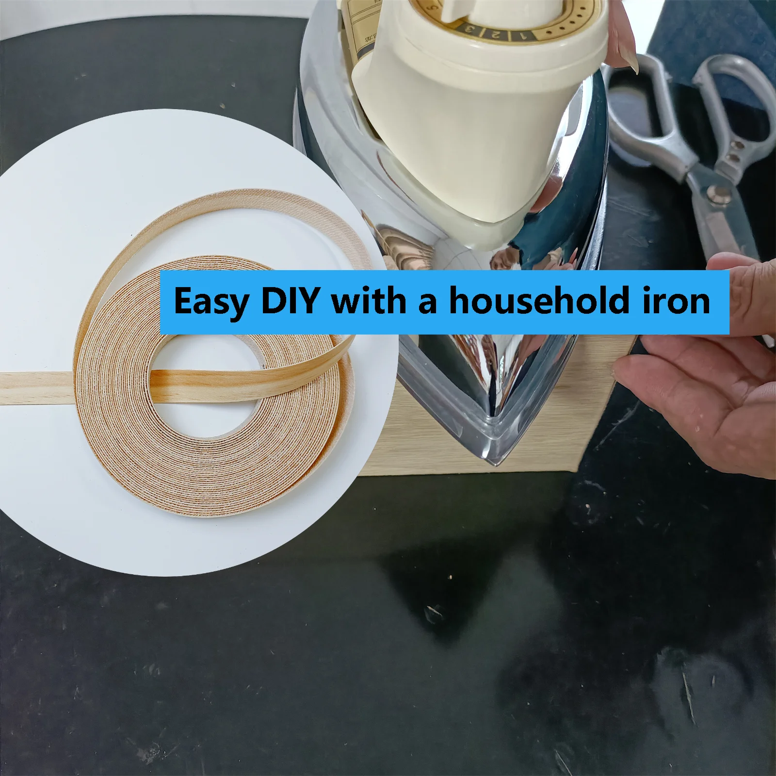 Real Wood Edge Banding Roll 7/8'' Iron On Veneer Edging Trim Tape Hot Melt Adhesive For Furniture Cabinet Repair furniture edging tape,decorative edge strip