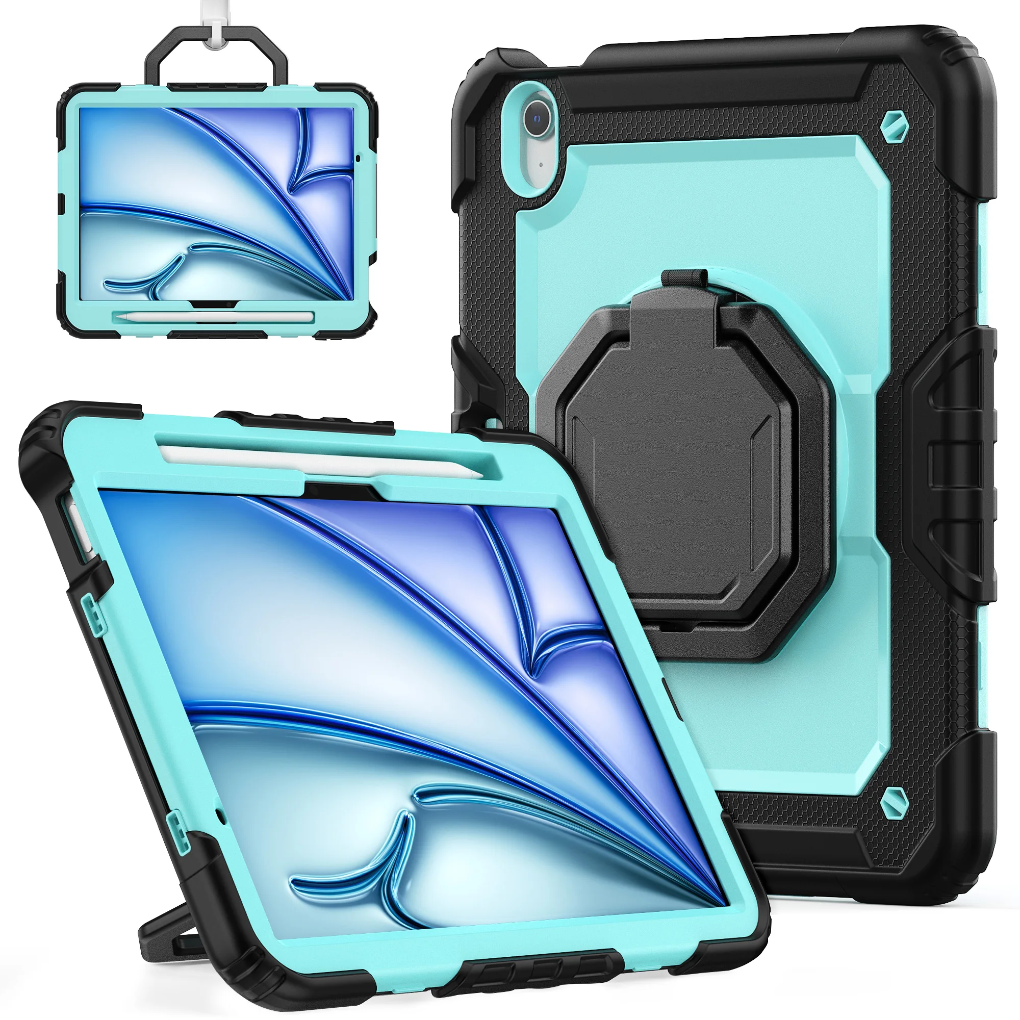 360° Rotating Kickstand Case with Detachable Hand Strap
