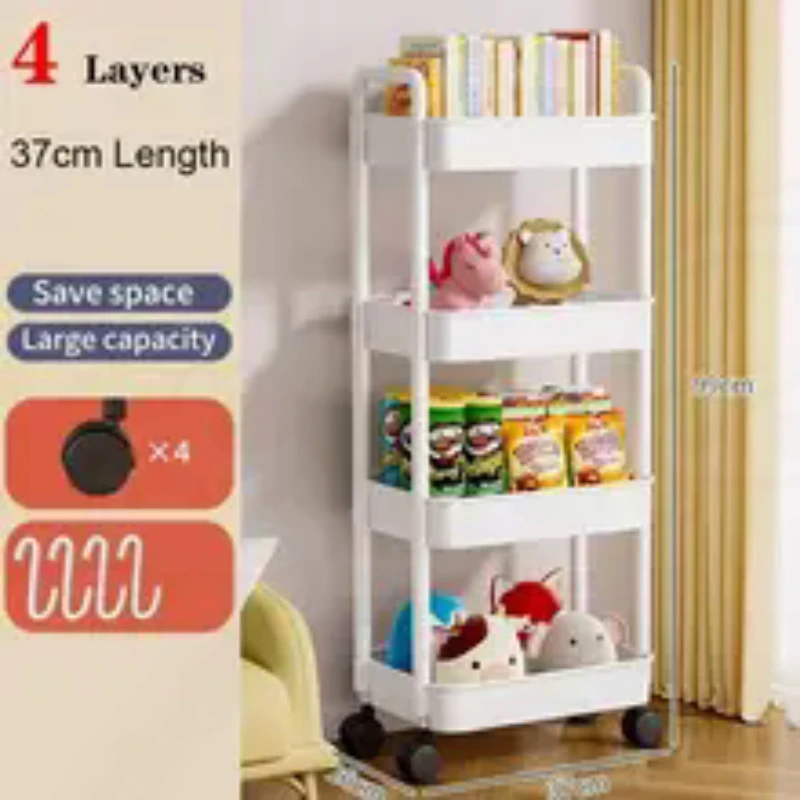 Kitchen Storage Rack Multi functional Home Accessories Mobile Rack Shopping Cart Bookshelf Beauty Salon Storage Cart