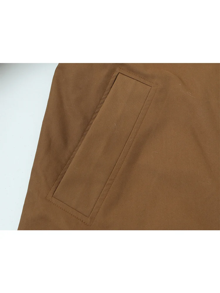 Women's Double Side Trench Coat Chic Turn-down Collar Single Breasted Female Reversible Windbreaker 2025 Autumn Fashion Jacket