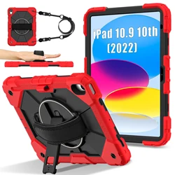 Durable Shockproof Kids Tablet Stand Case - Armor Cover for iPad10.2 7th 8th 9th (RedBlack)