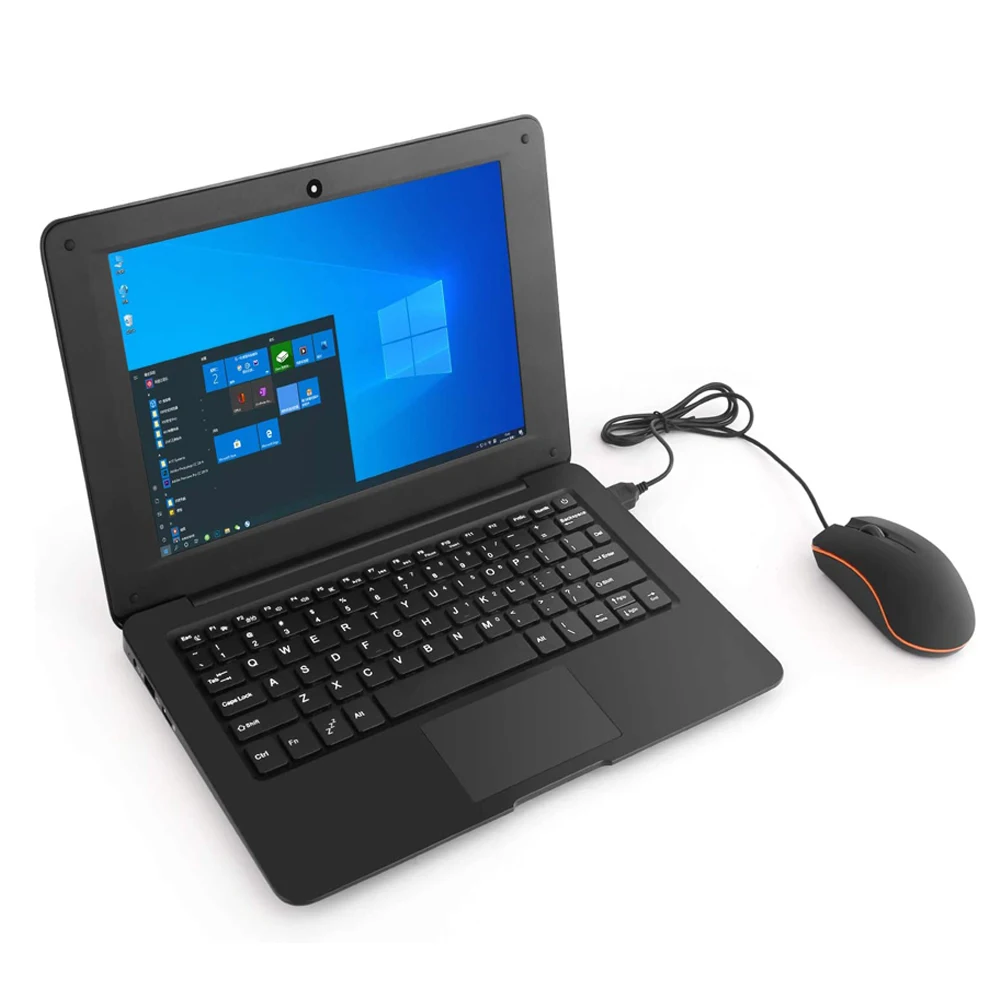 10.1 Inch Computer Laptop Windows 10 OS Preinstalled Quad Core 3GB+64GB Netbook HDMI Webcam Office  (Black) 2