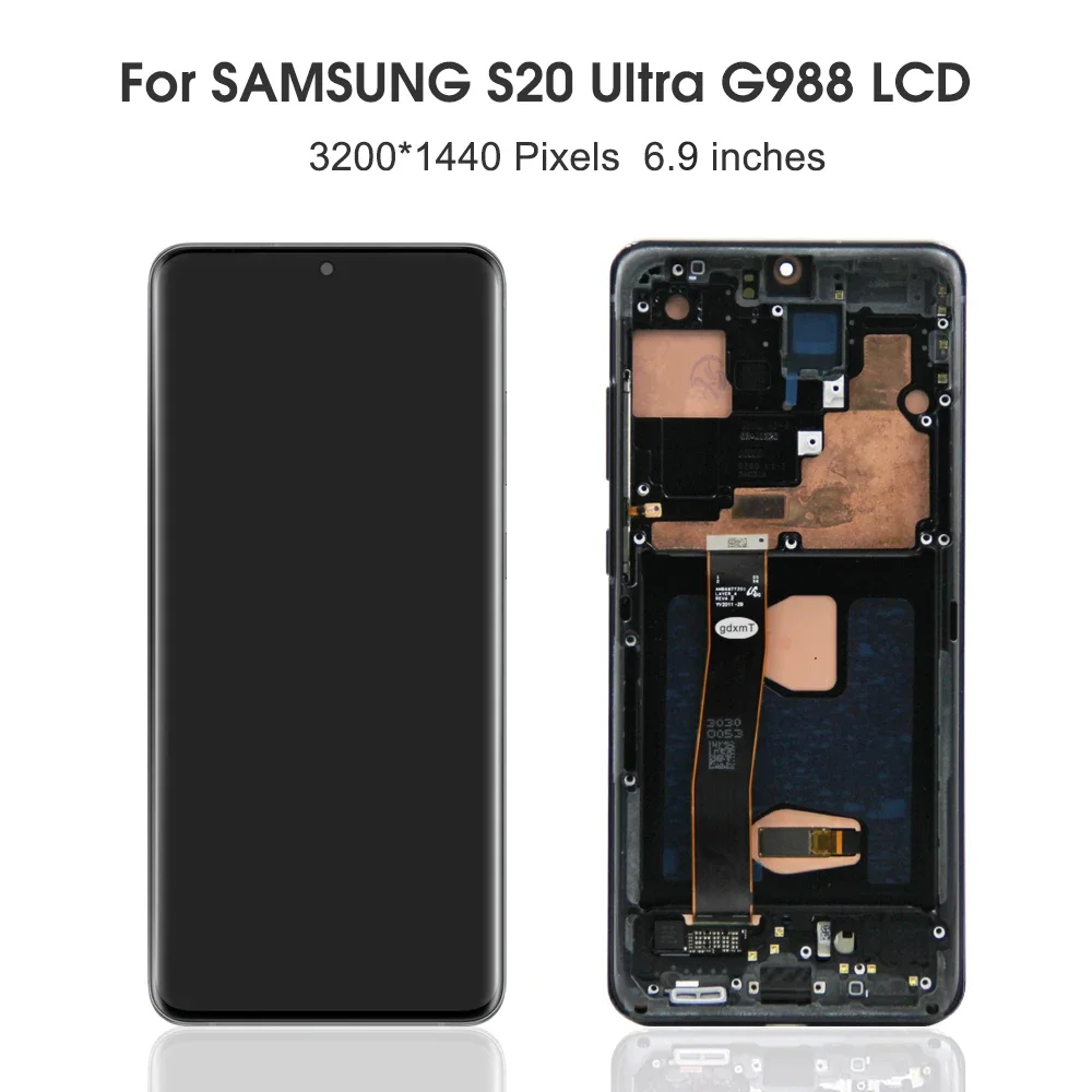 S20 Ultra For Samsung 6.9''For AMOLED S20U G988 G988B/DS LCD Display Touch Screen Digitizer Assembly Replacement