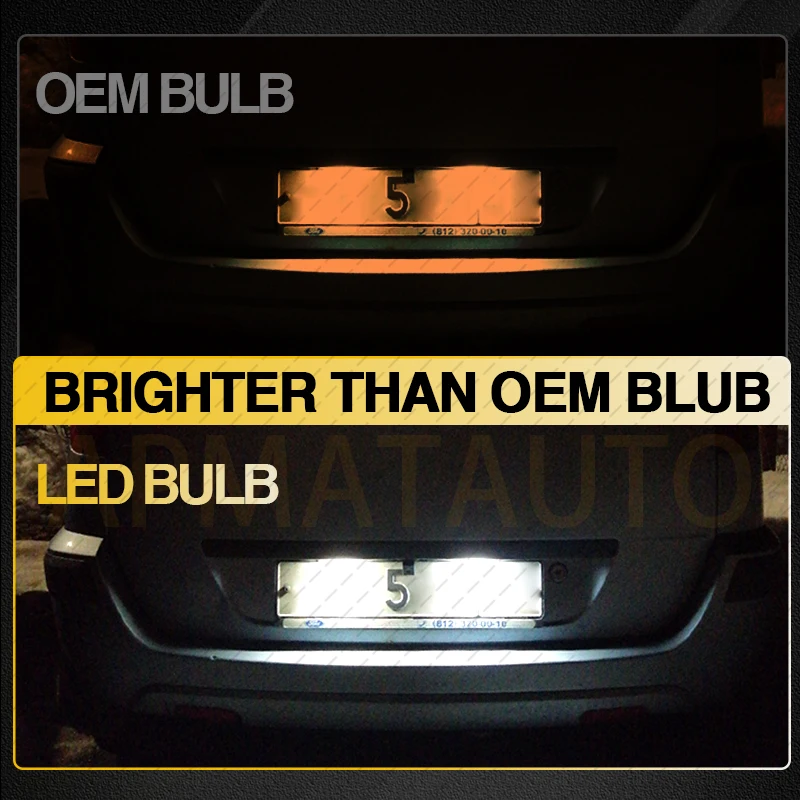 CANbus Error Free LED Number Plate Lights For Ford Fiesta Mk6 - Xenon White, 6000K 5 thumbnail image