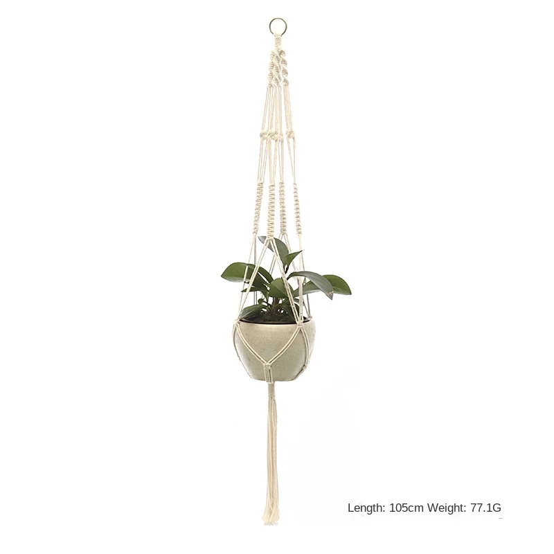 Handcrafted Macrame Hanging Plant Holder for Garden and Home Decor